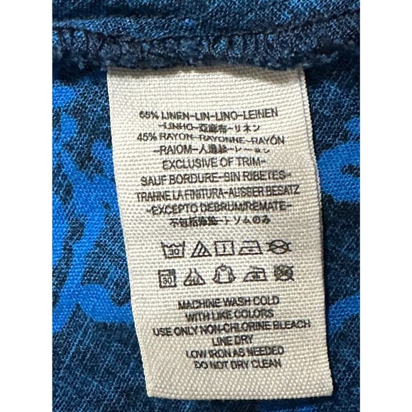 Free People Blue Black Floral Thing Called Love Shift Mini Dress Linen Blend 2 - Picture 6 of 6